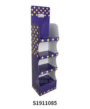 4 Shelf Retail Corrugated POP Display Shelf for Snacks