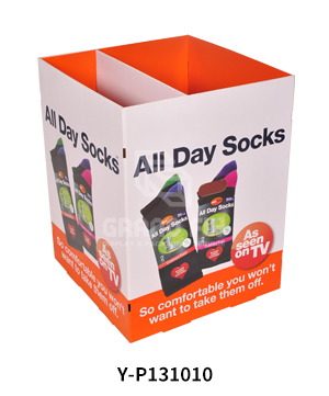 Cardboard Socks Dump Bins Display with Divider