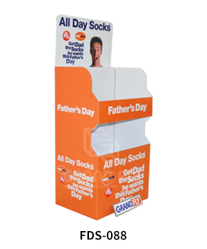 Cardboard Socks Floor Shipper Display with Two Shelf