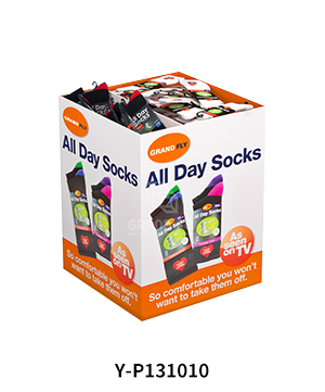 Custom Printed Sock Corrugated Display Square Dump Bins