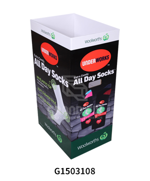 Custom Printed Sock Square Corrugated Display Bins
