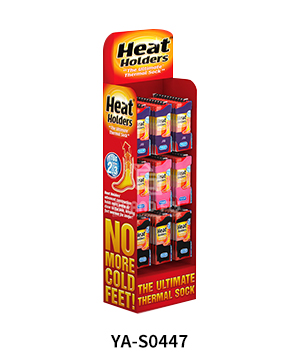Custom Sock Cardboard Floor Display Stand with Pegboard