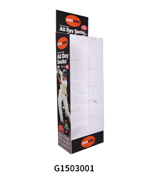 Temporary POS Cardboard Floor Display Stand for Sock