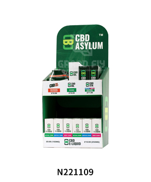 Temporary Cardboard CBD Counter Display with 2 Tiers