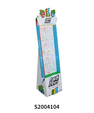 Cardboard Floor Display Shipper with Hooks for Candy