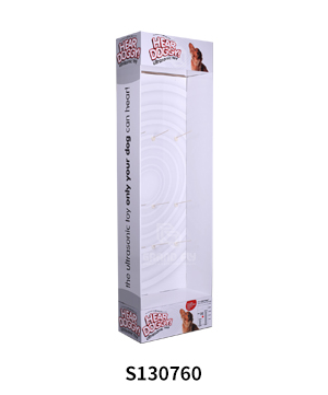 Corrugated Display Stand with Peg Hooks for Pet Toys