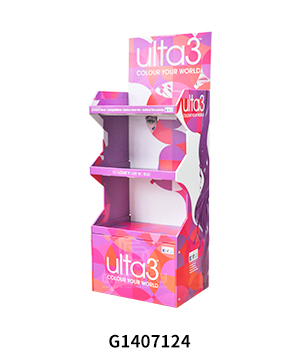 Custom POSPOP Cardboard Cosmetic Display Stand with 3 Shelf
