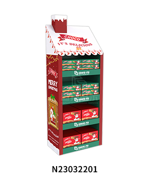 Custom Chimney Design Xmas Cardboard POP Displays