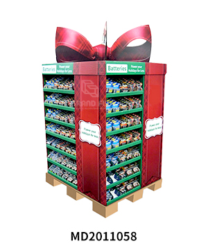 Custom Four Sides Christmas Gift Shape Wal-mart Full Pallet Displays