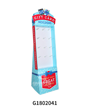 Temporary Hooks Cardboard Floor Display Stands for Gift