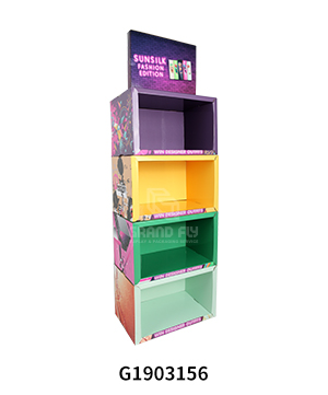Custom Cardboard Floor Stackable Display Bins for Shampoo