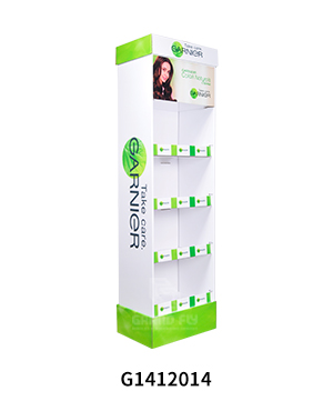 Garnigr Skin Care Product Cardboard Retail Floor Display Unit