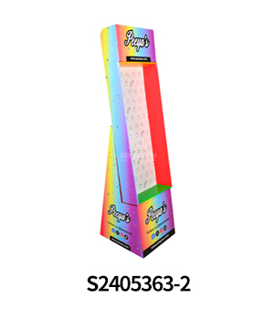 Custom POP Retail Floor Displays with Hooks for Sour stripsCandy