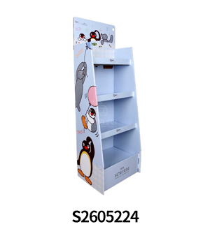 4-Tier Eco-Friendly Cardboard Floor Display with Header Card Easy Assembly-4